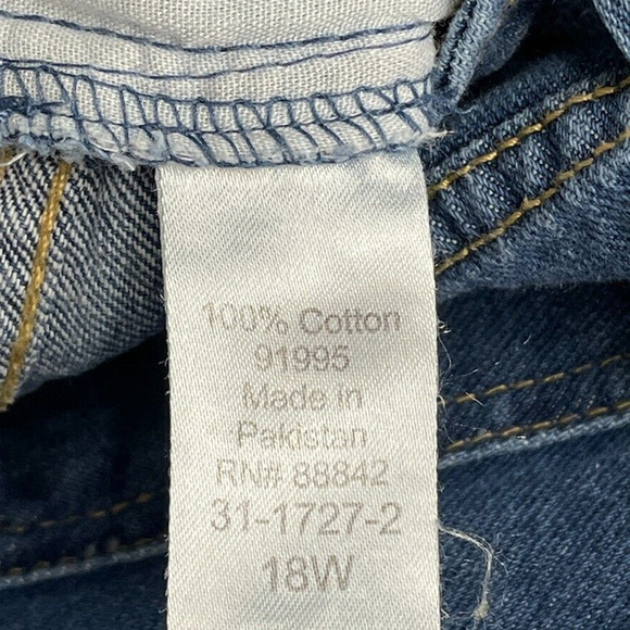 Women Within Jeans Womens 18W Plus Blue Denim Straight Leg 5 Pocket Cotton - Picture 6 of 12